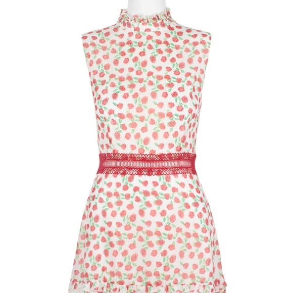 Donna Morgan High Neck Sleeveless A-Line Roses - Picture 1 of 5